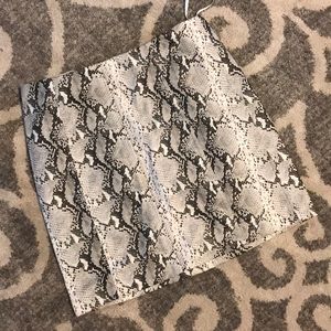 Snakeskin mini skirt